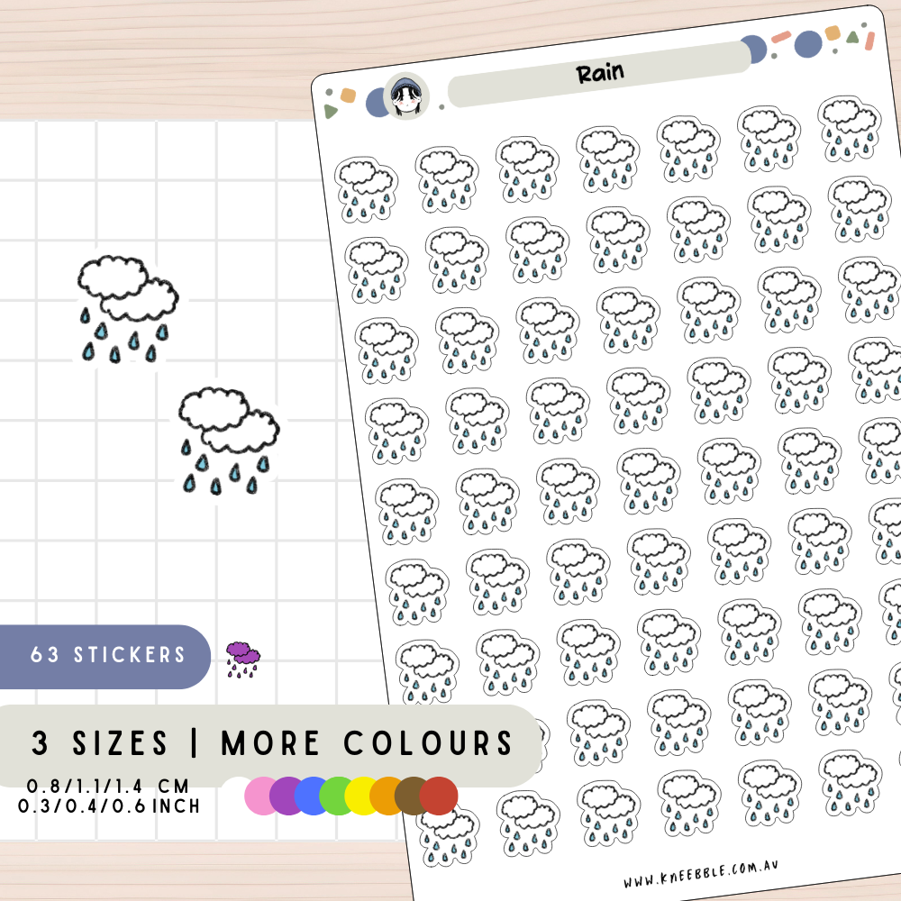 Rain Wet Weather Planner Stickers