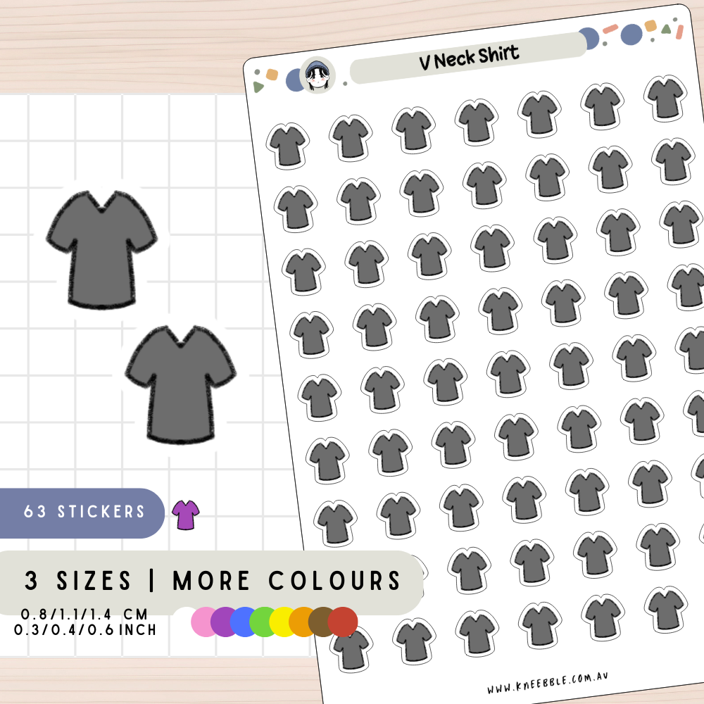 V Neck Shirt Planner Stickers
