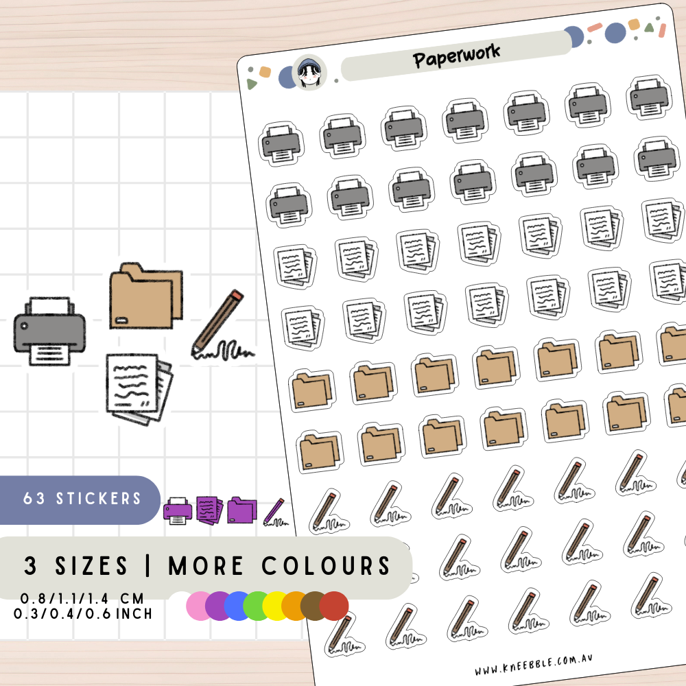 Paperwork Supplies Planner Stickers