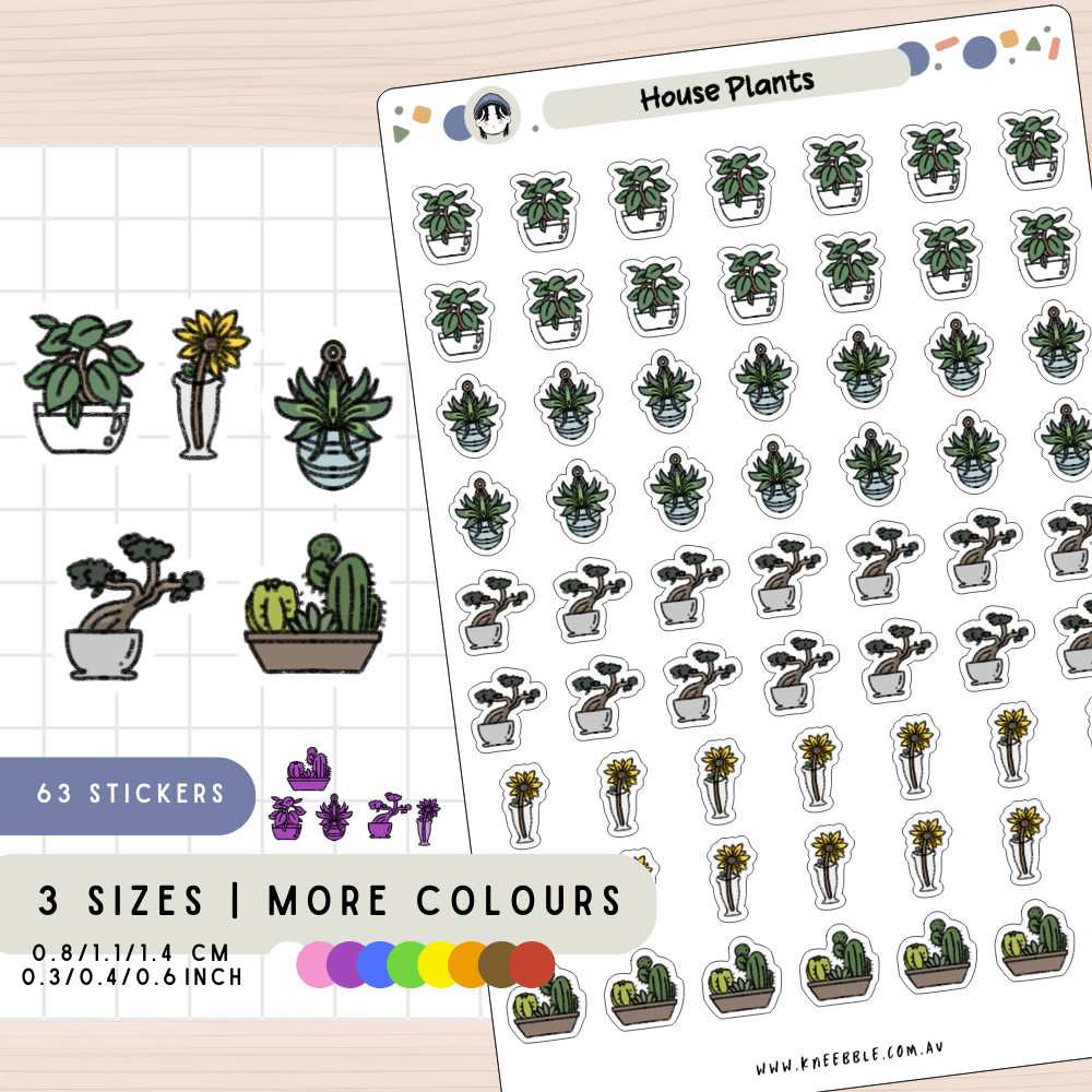 Houseplant Botanical Pot Plant Planner Stickers