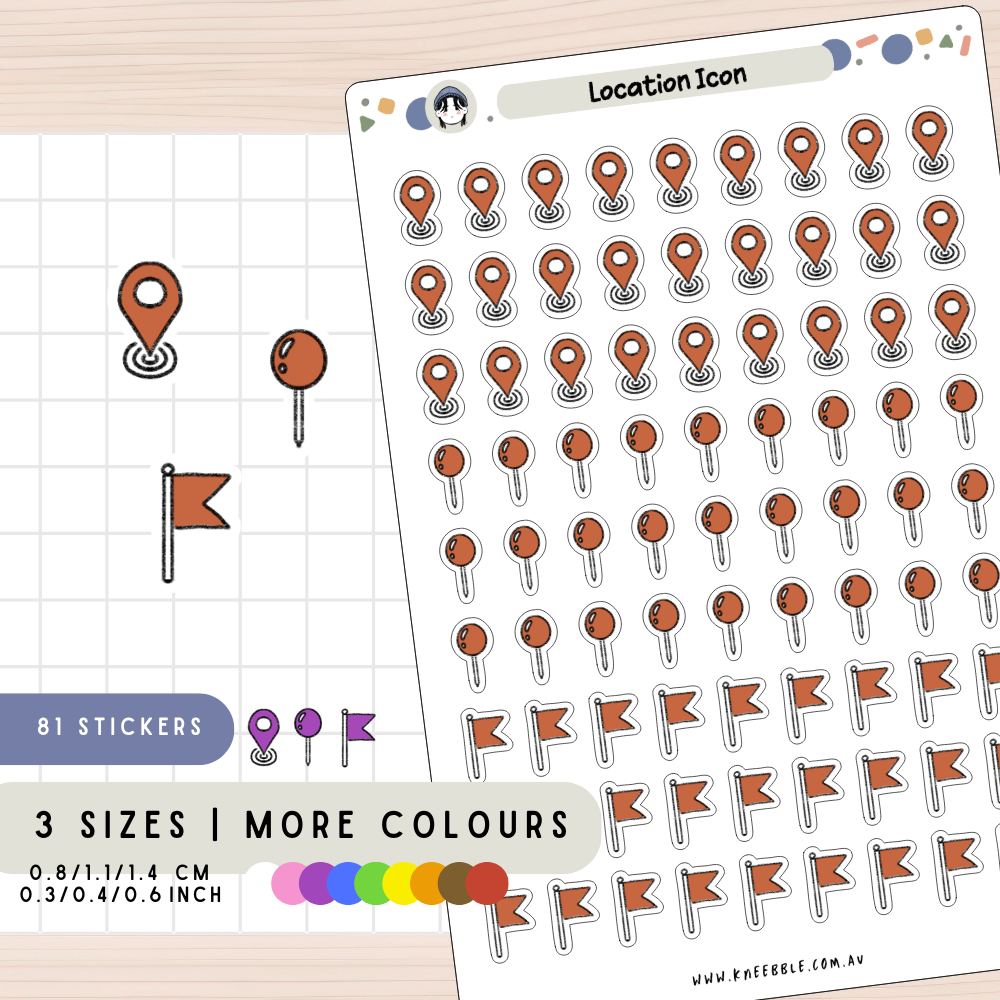 Location Icon Planner Stickers