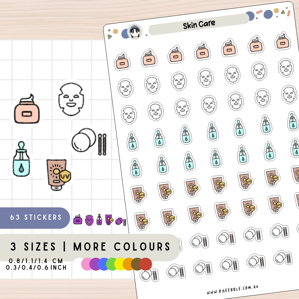 Skin Care Product Planner Stickers