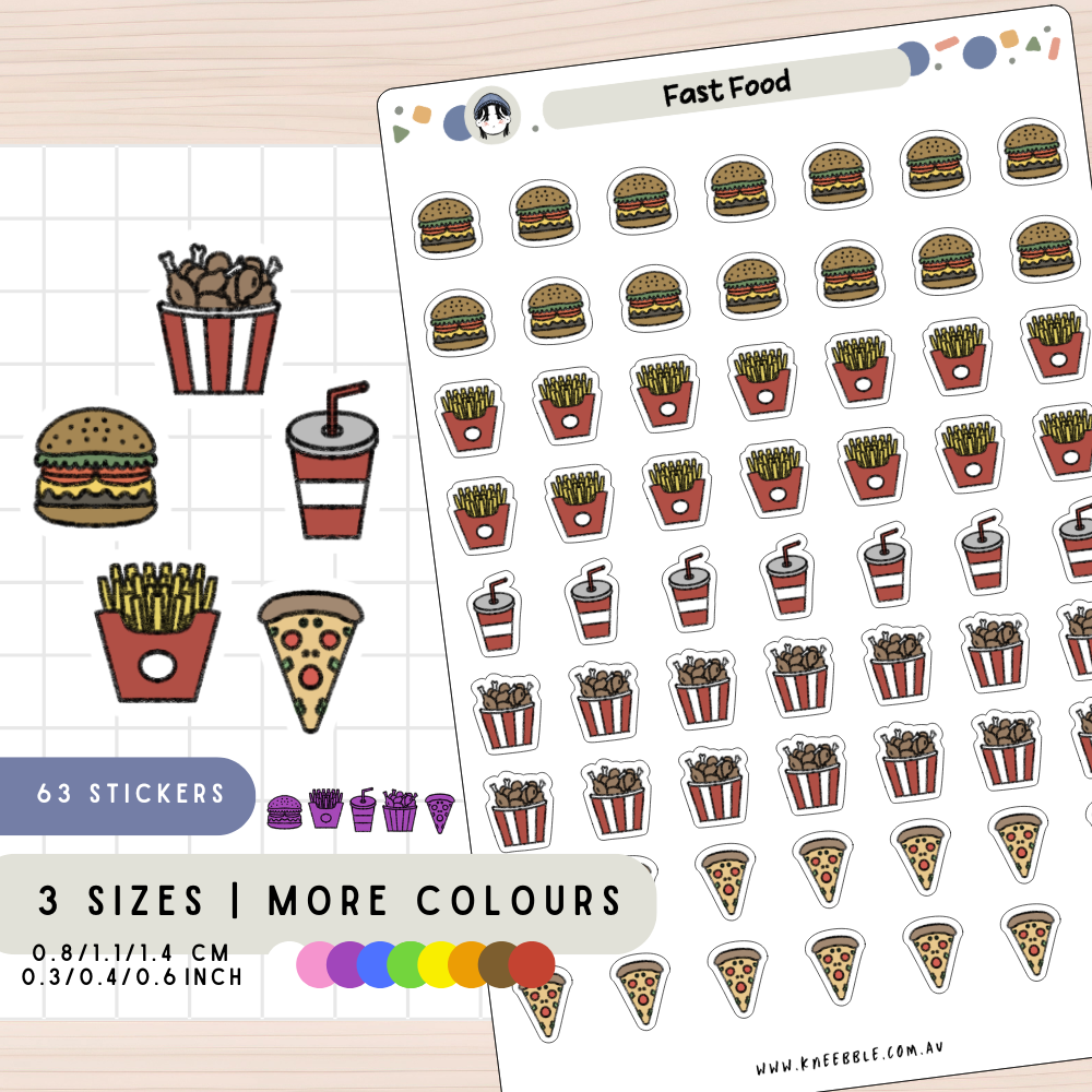 Fast Food Junk Takeout Meal Planner Stickers
