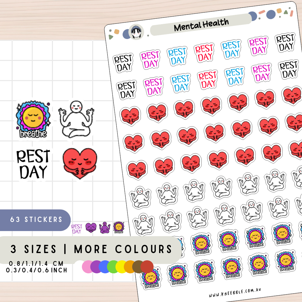Mental Health Self Care Planner Stickers