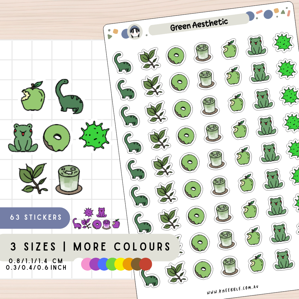 Green Theme Planner Stickers
