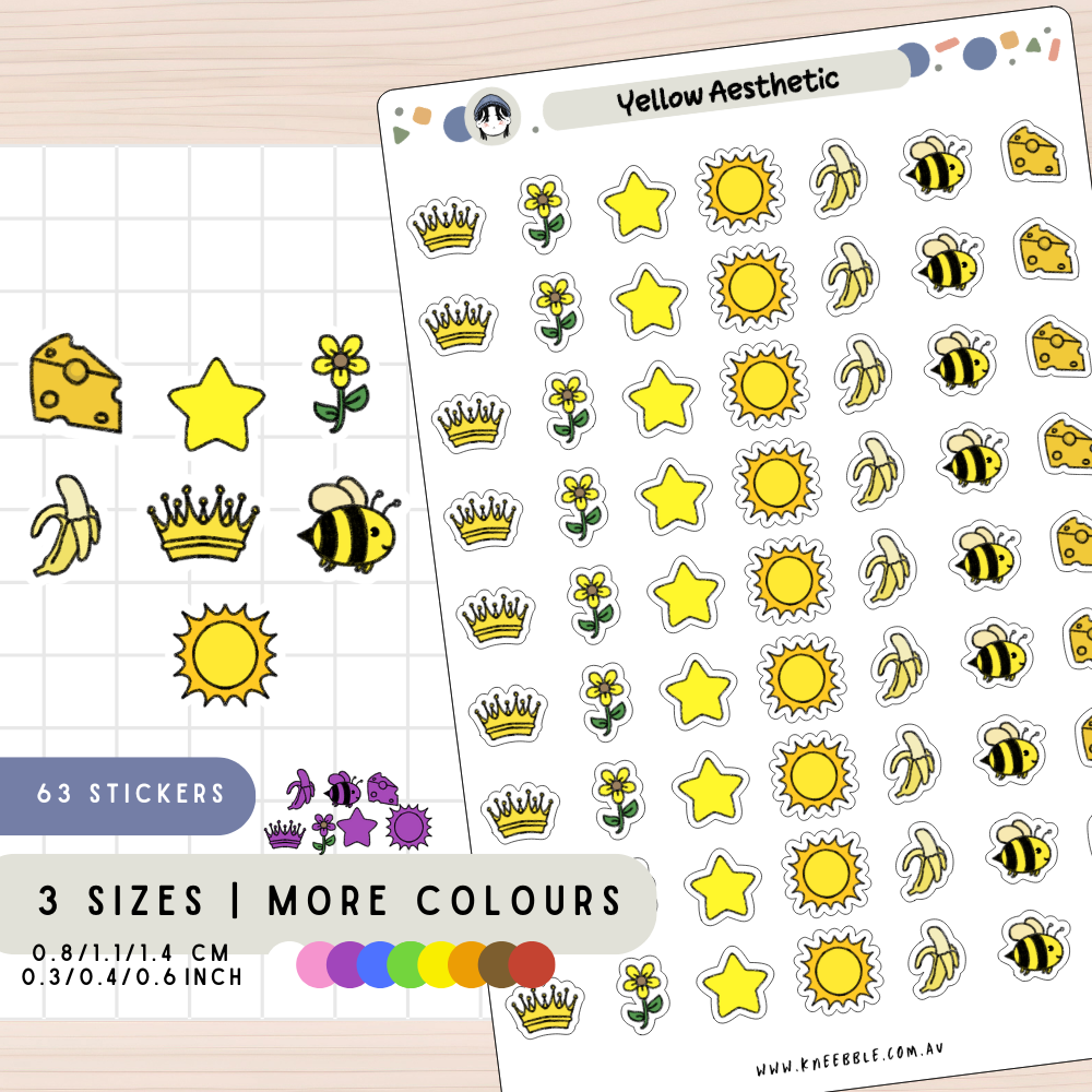 Yellow Theme Planner Stickers