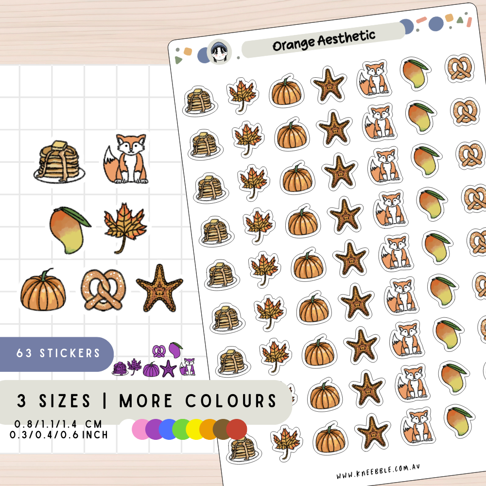 Orange Theme Planner Stickers