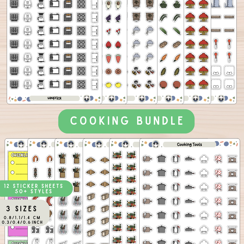 Cooking Food Expert Bundle Planner Stickers