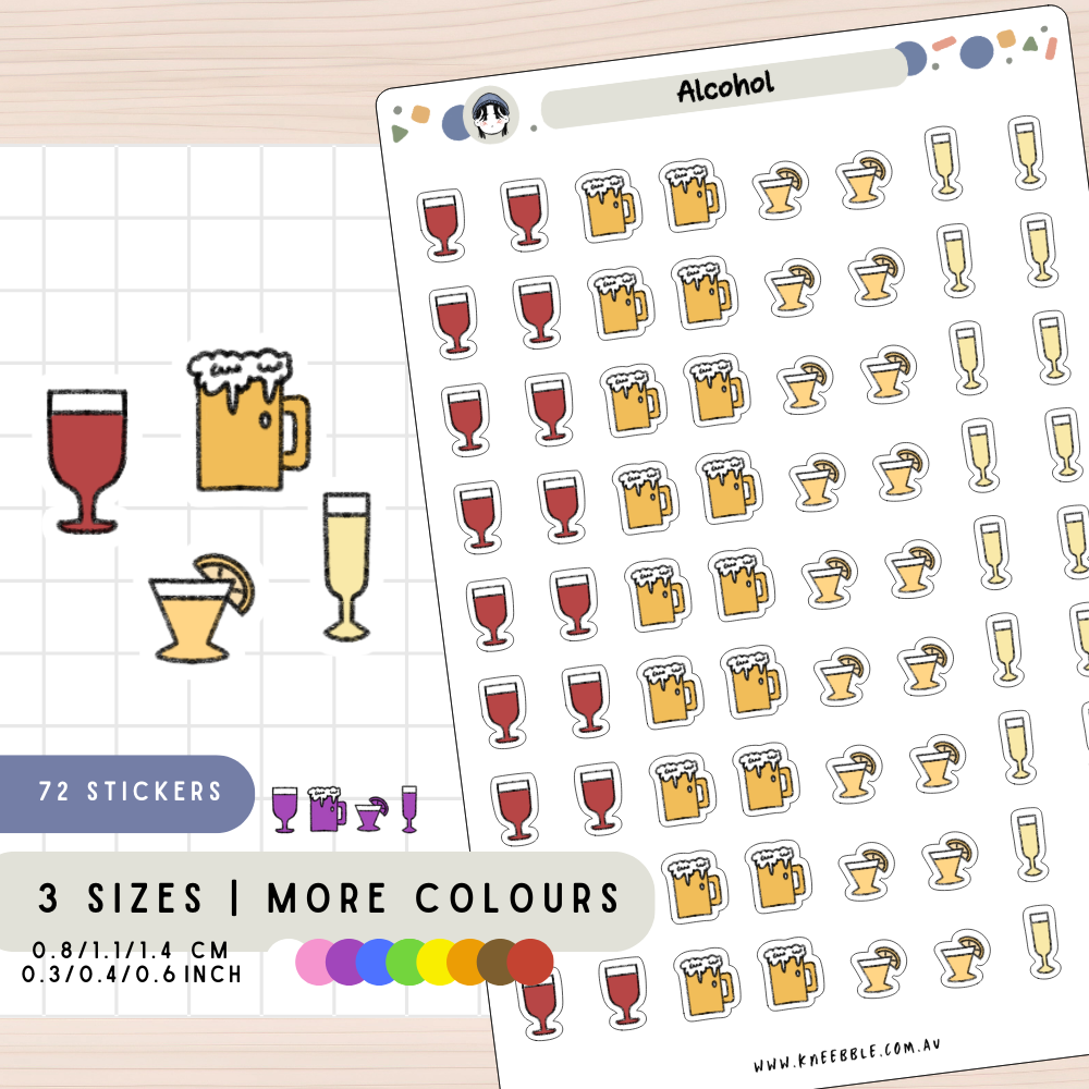 Alcohol Drinks Planner Stickers