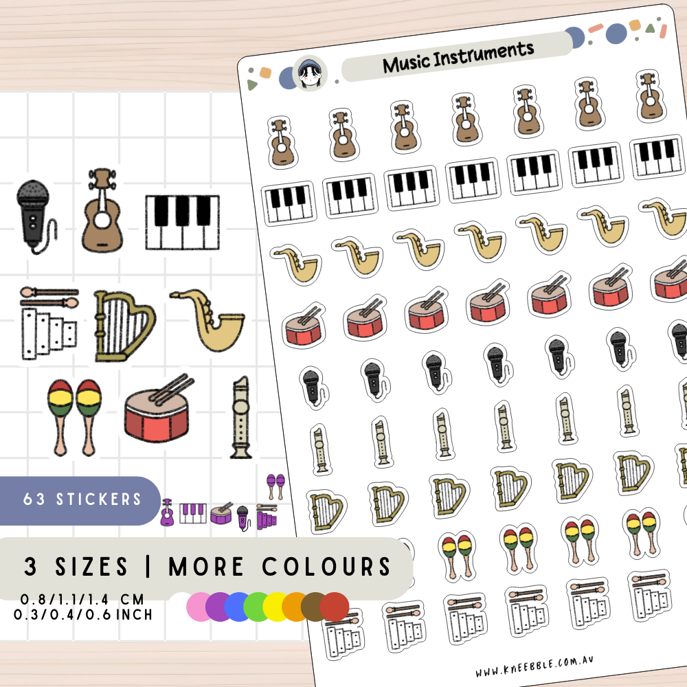 Music Instruments Planner Stickers