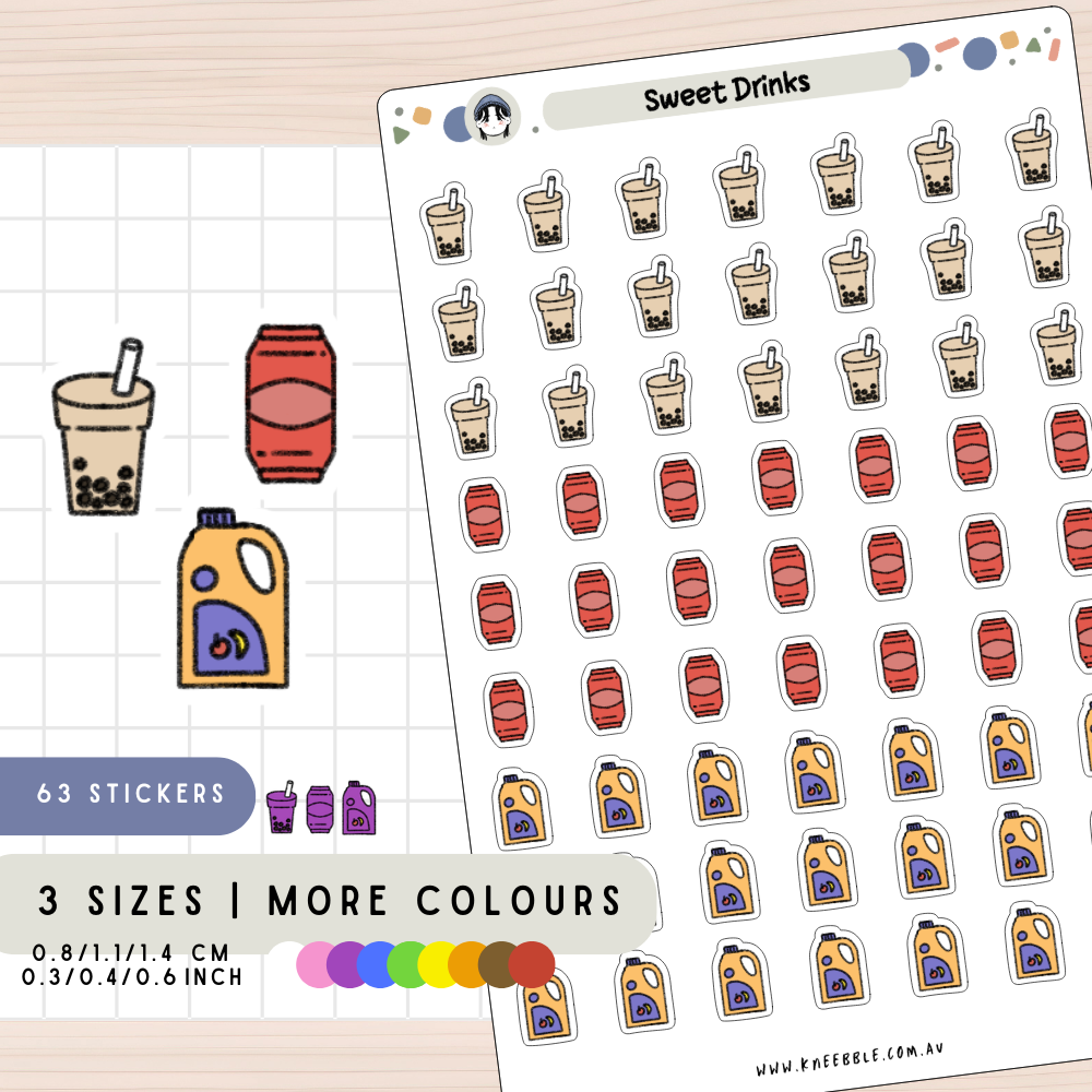 Sweet Beverage Drinks Planner Stickers