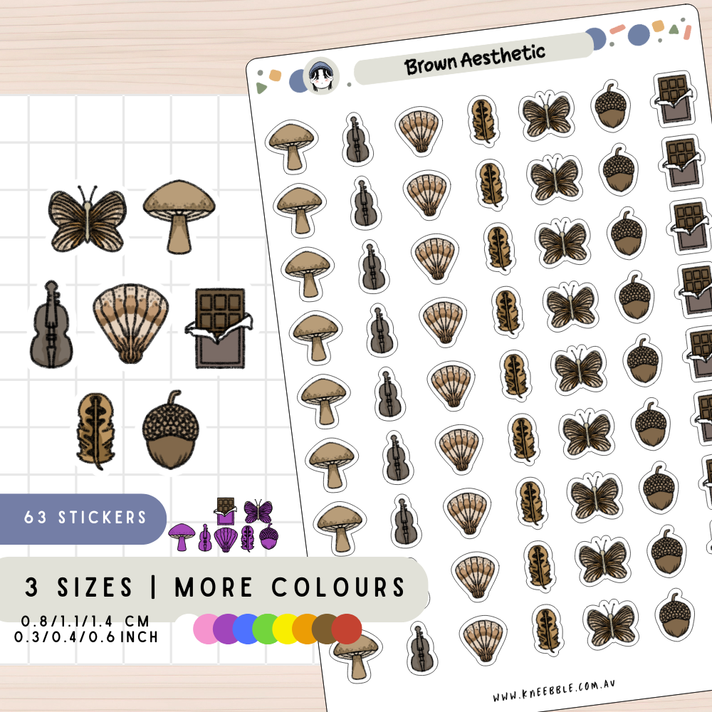 Brown Theme Planner Stickers