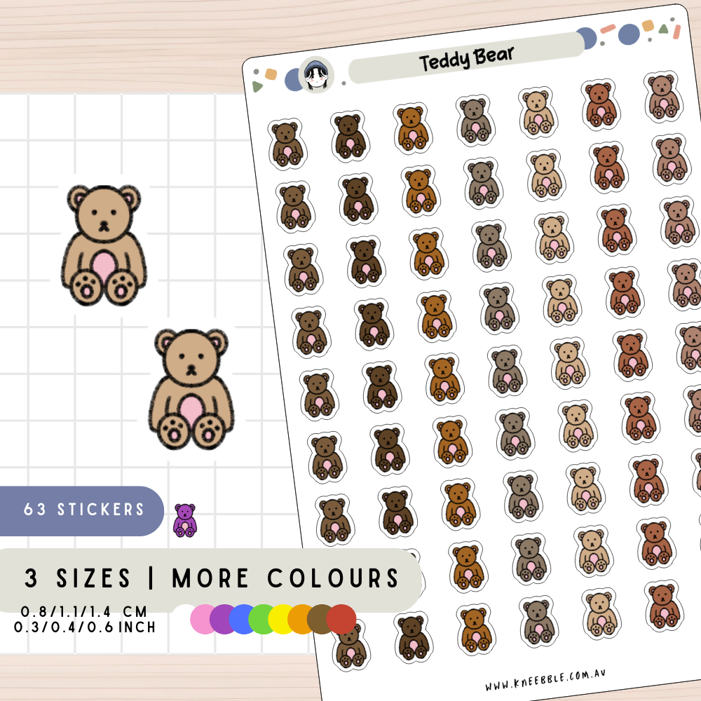 Teddy Bear Toy Planner Stickers