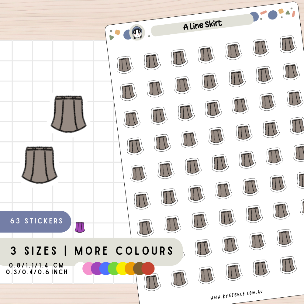 A Line Skirt Planner Stickers