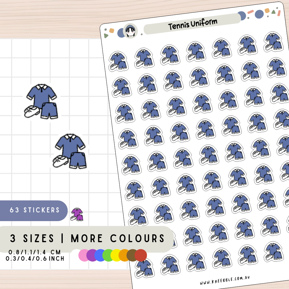 Tennis Uniform Planner Stickers