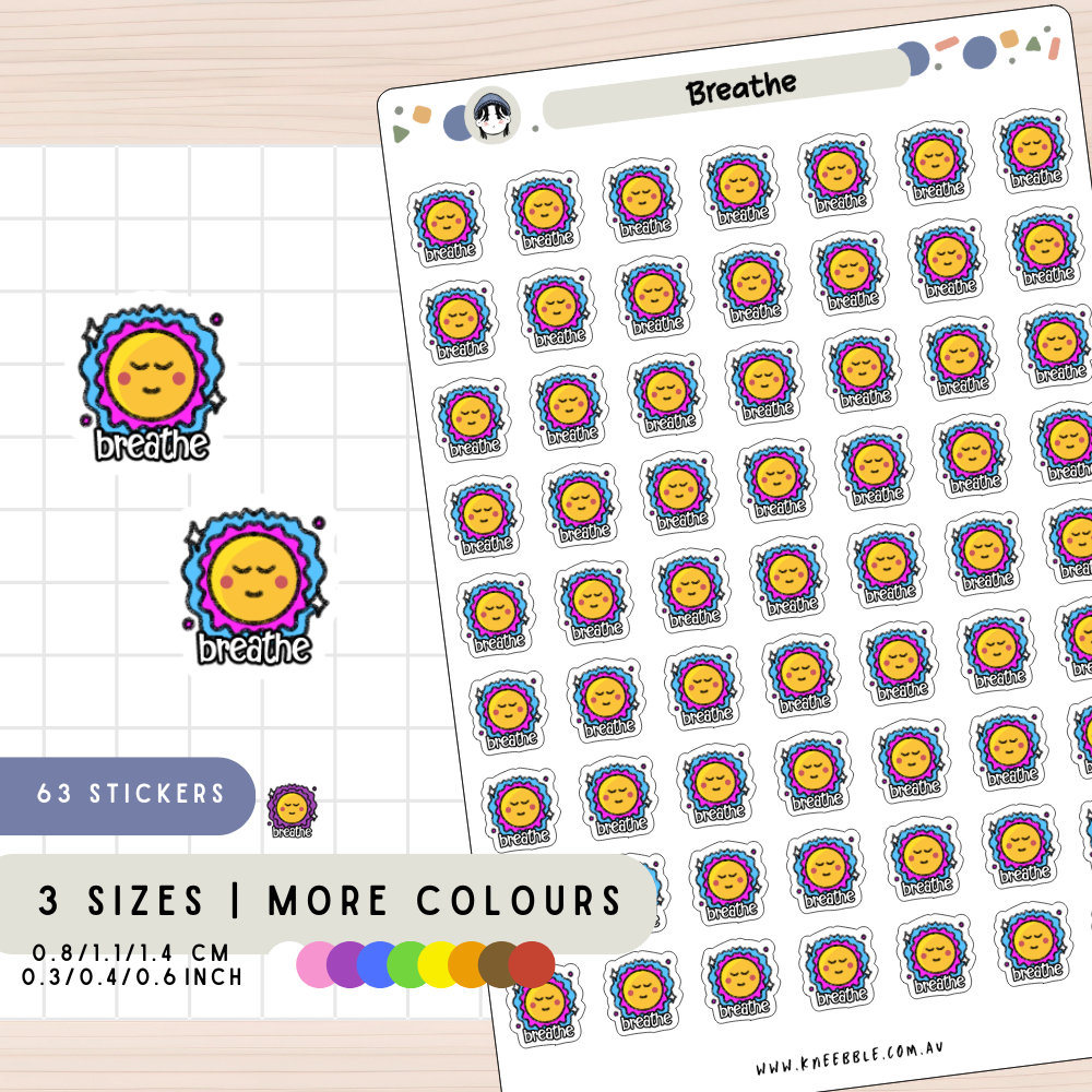 Breathe Self Care Planner Stickers