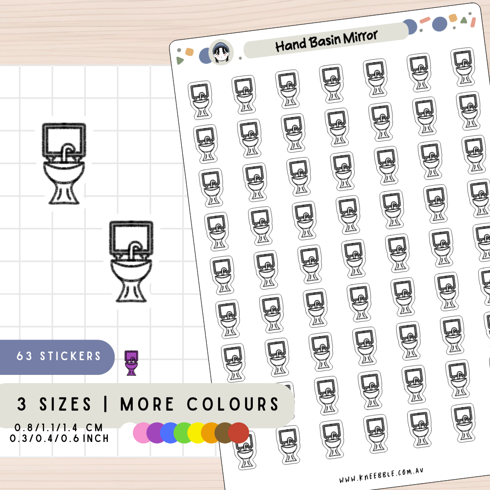 Hand Basin Sink Mirror Planner Stickers