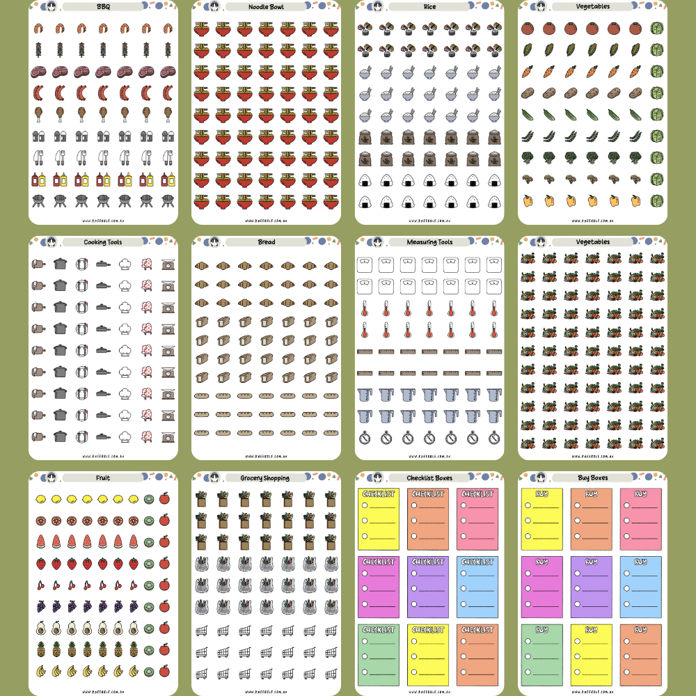 Cooking Food Expert Bundle Planner Stickers