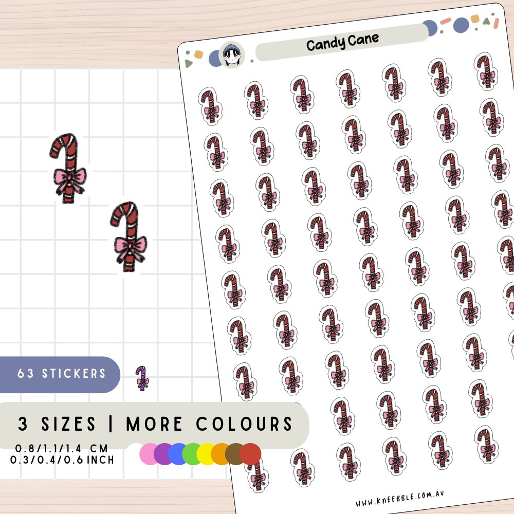 Candy Cane Planner Stickers