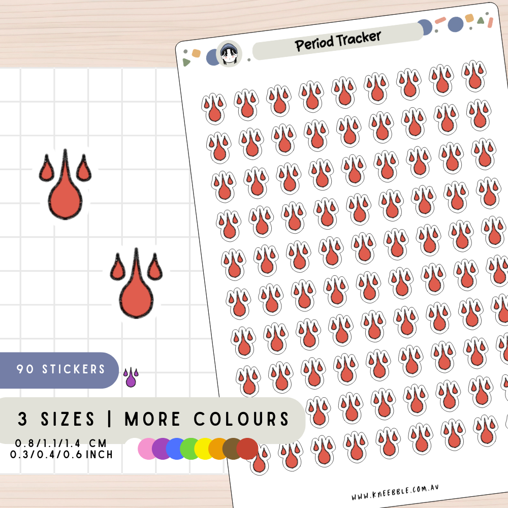 Heavy Period Tracker Planner Stickers