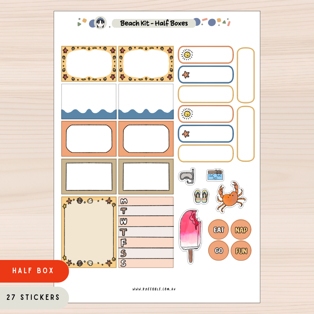 Weekly Planner Kit - Beach Water Theme Planner Stickers