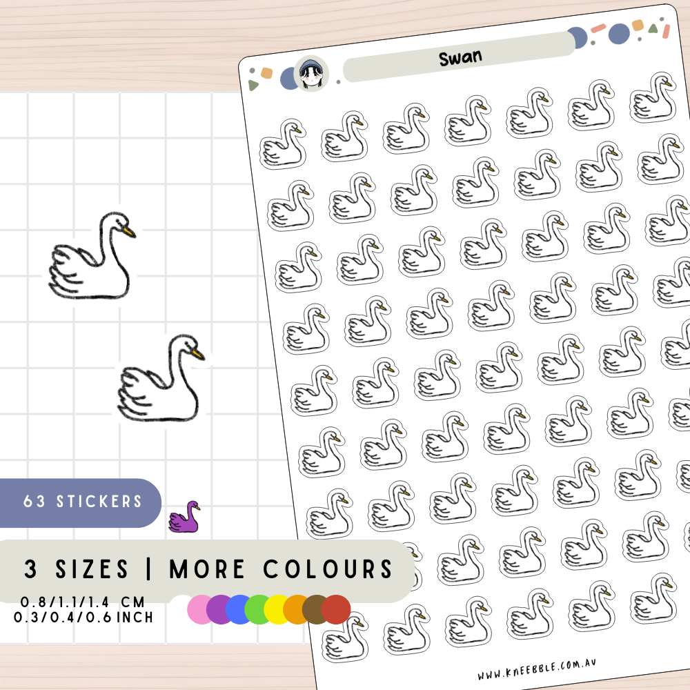 Elegant Swan Planner Stickers