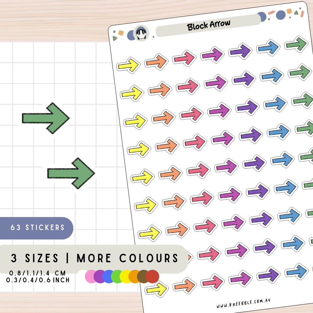 Block Arrow Planner Stickers