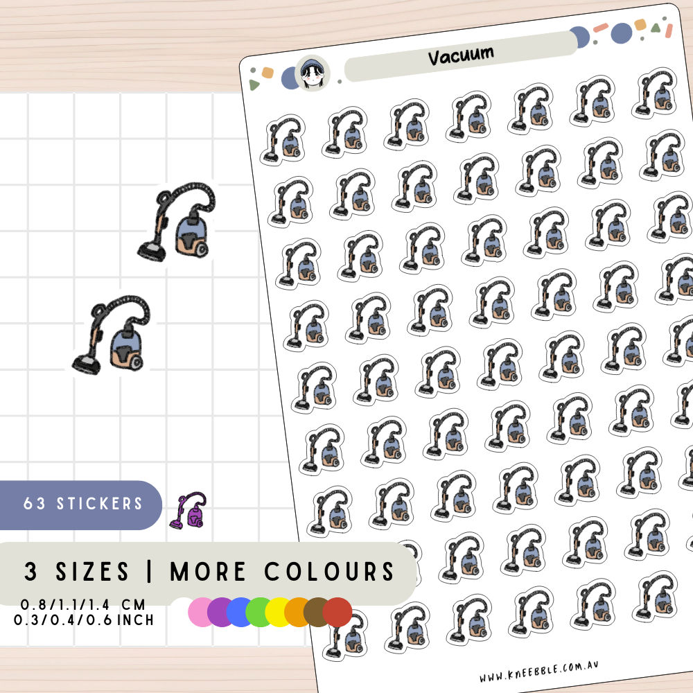 Vacuum Cleaner Chore Planner Stickers