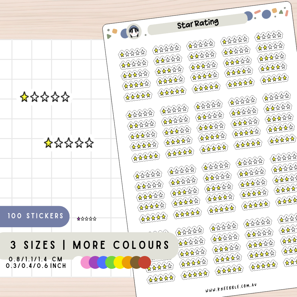 Star Rating Planner Stickers
