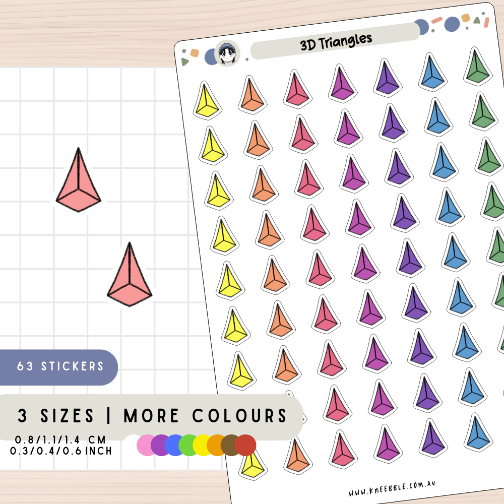 3D Triangle Planner Stickers