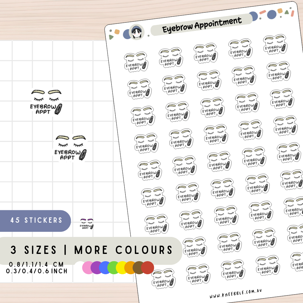 Eyebrow Appointment Planner Stickers