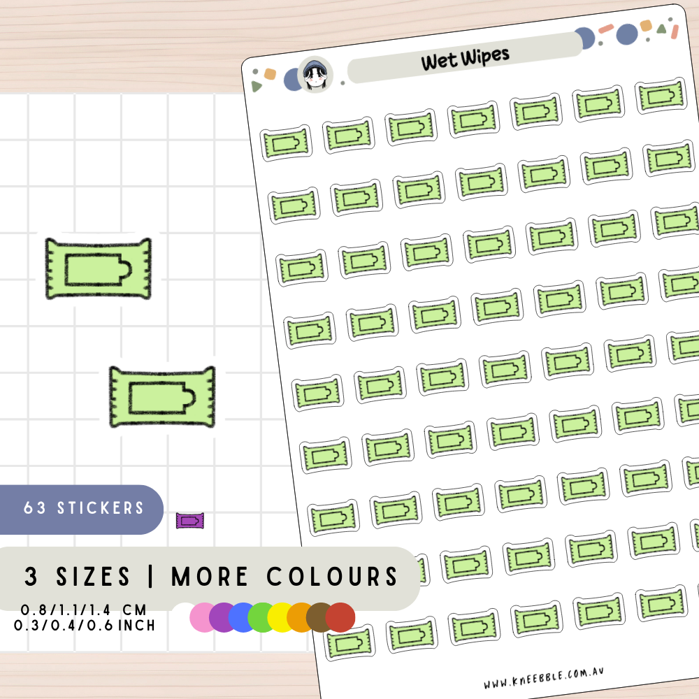 Wet Wipes Planner Stickers
