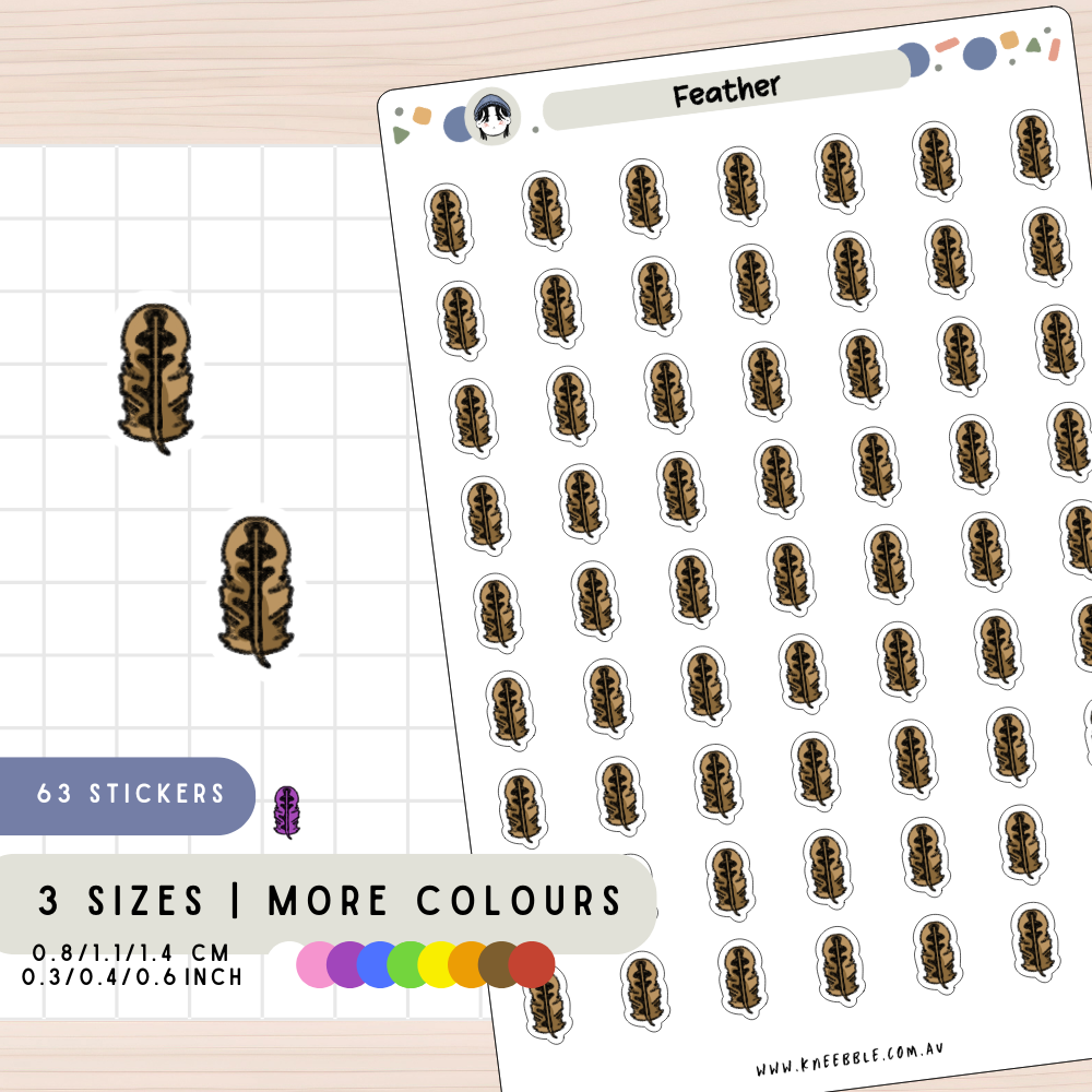 Bird Feather Planner Stickers