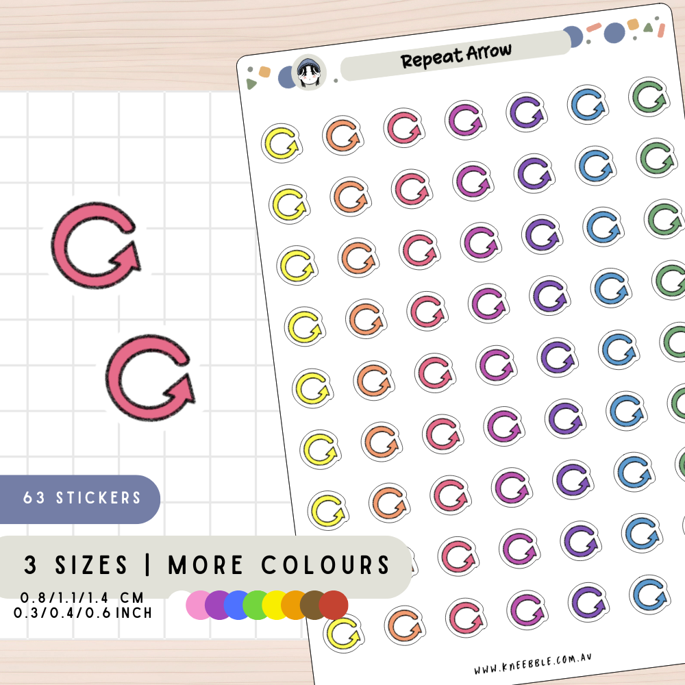 Repeat Arrow Planner Stickers