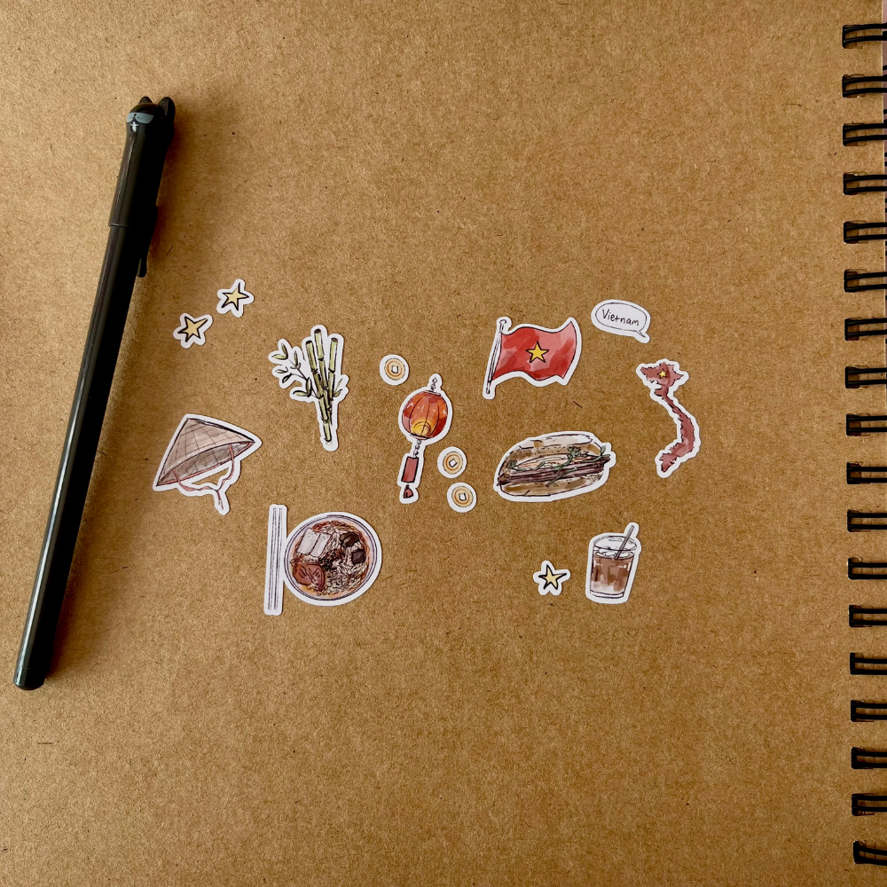 Vietnam Planner Sticker Sheet