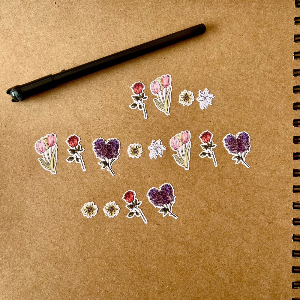Floral Planner Stickers – Elegant Flower Decals & Creative Planner Accessories Sheet