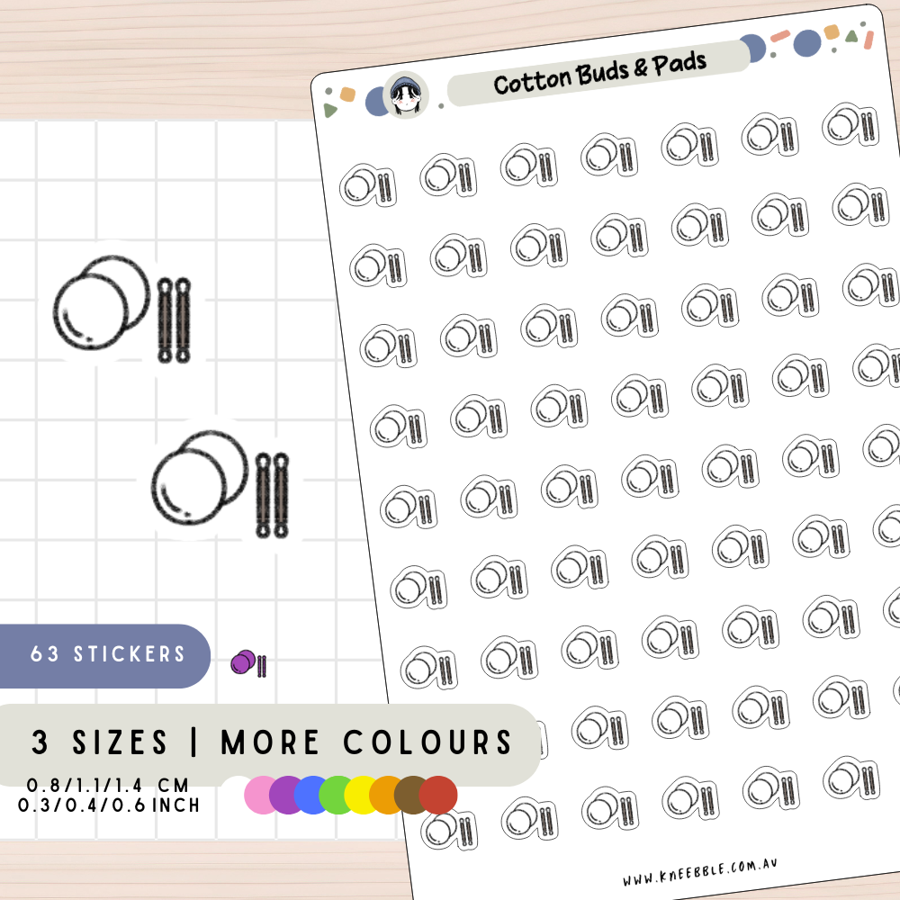 Cotton Buds And Pads Planner Stickers