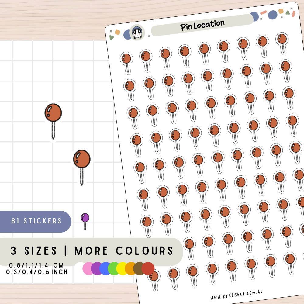 Pin Pointer Location Planner Stickers