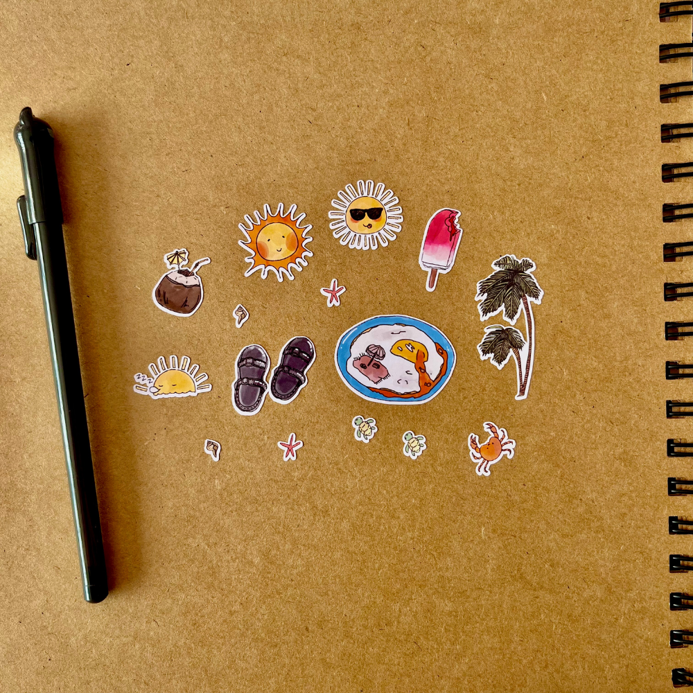 Summer Planner Stickers - Vibrant Decorative Sheet for Creative Planning