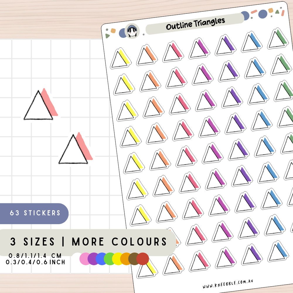 Outline Triangle Planner Stickers