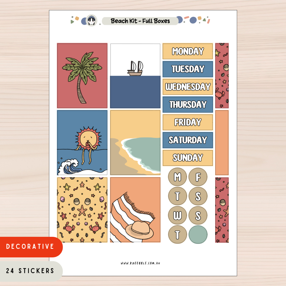 Weekly Planner Kit - Beach Water Theme Planner Stickers