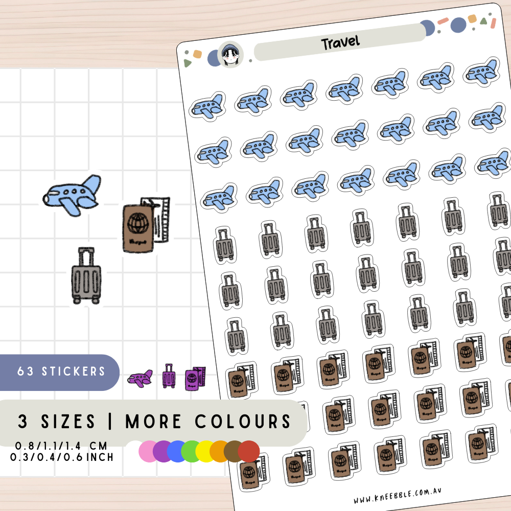 Travel Flight Planner Stickers