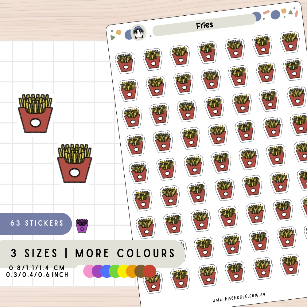Fries Chips Potato Snack Planner Stickers