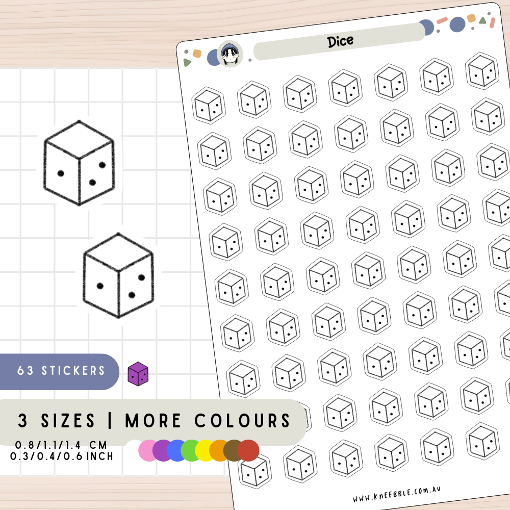 Dice Cube Planner Stickers