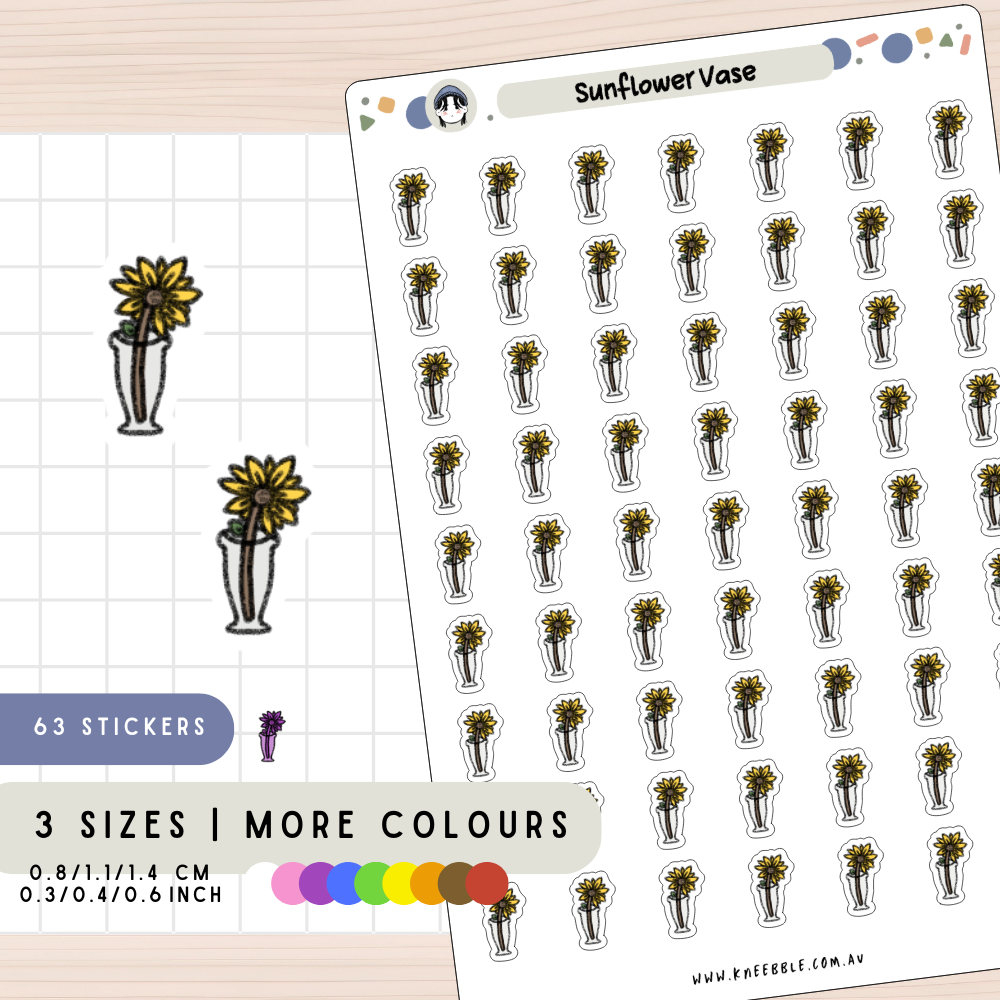 Sunflower Vase Plant Planner Stickers