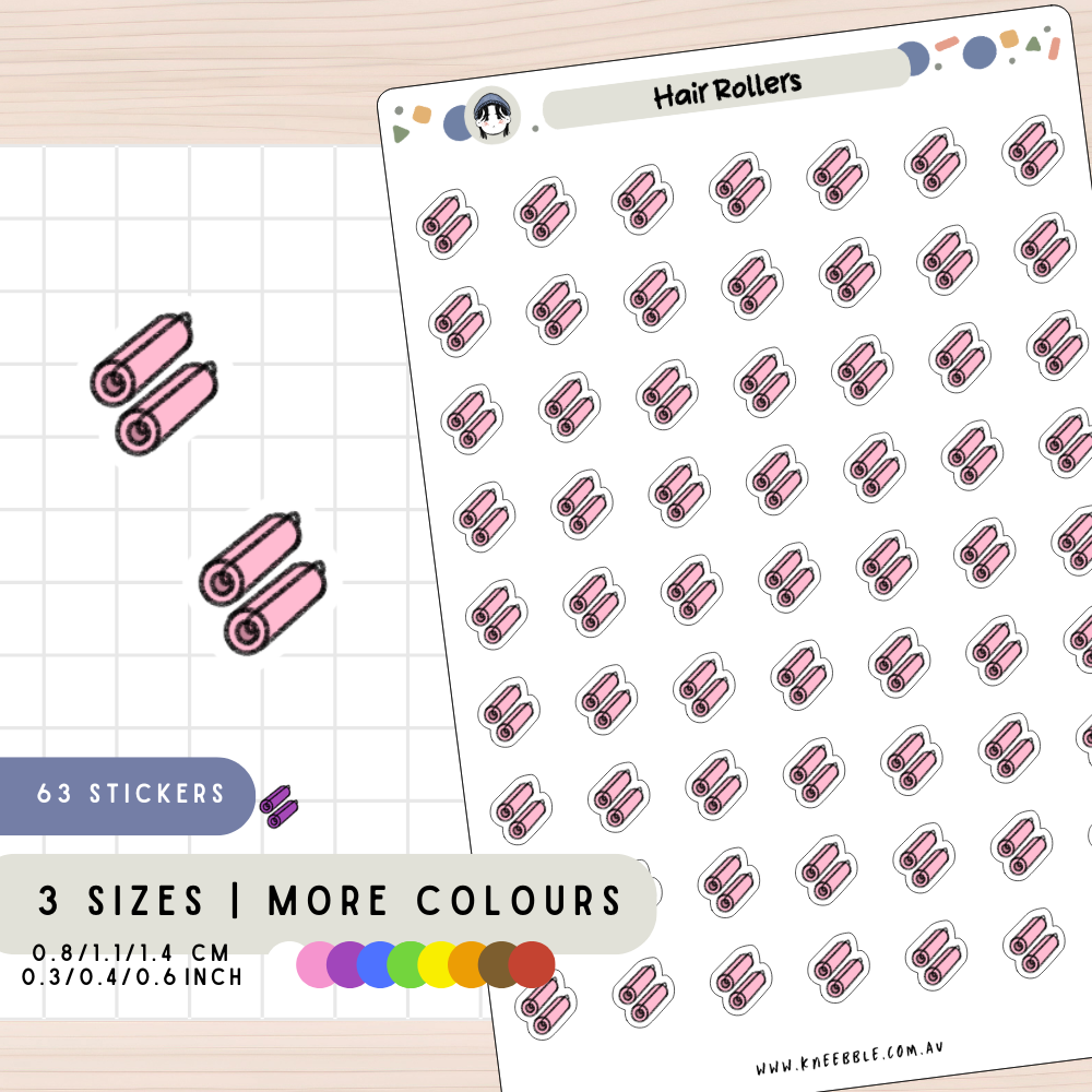 Hair Curling Rollers Planner Stickers