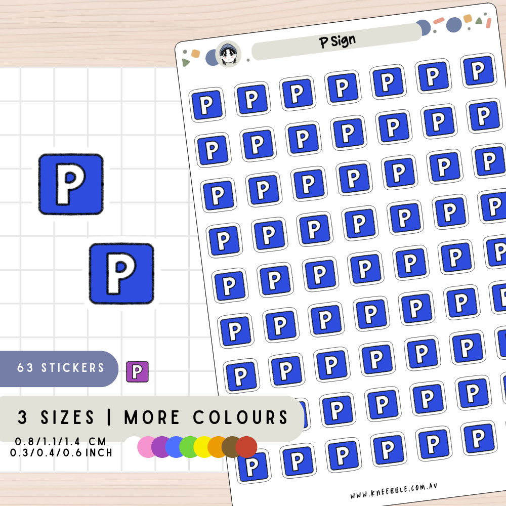 P Sign Parking Probation Planner Stickers