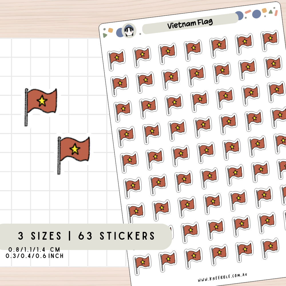 Vietnam Flag Planner Stickers