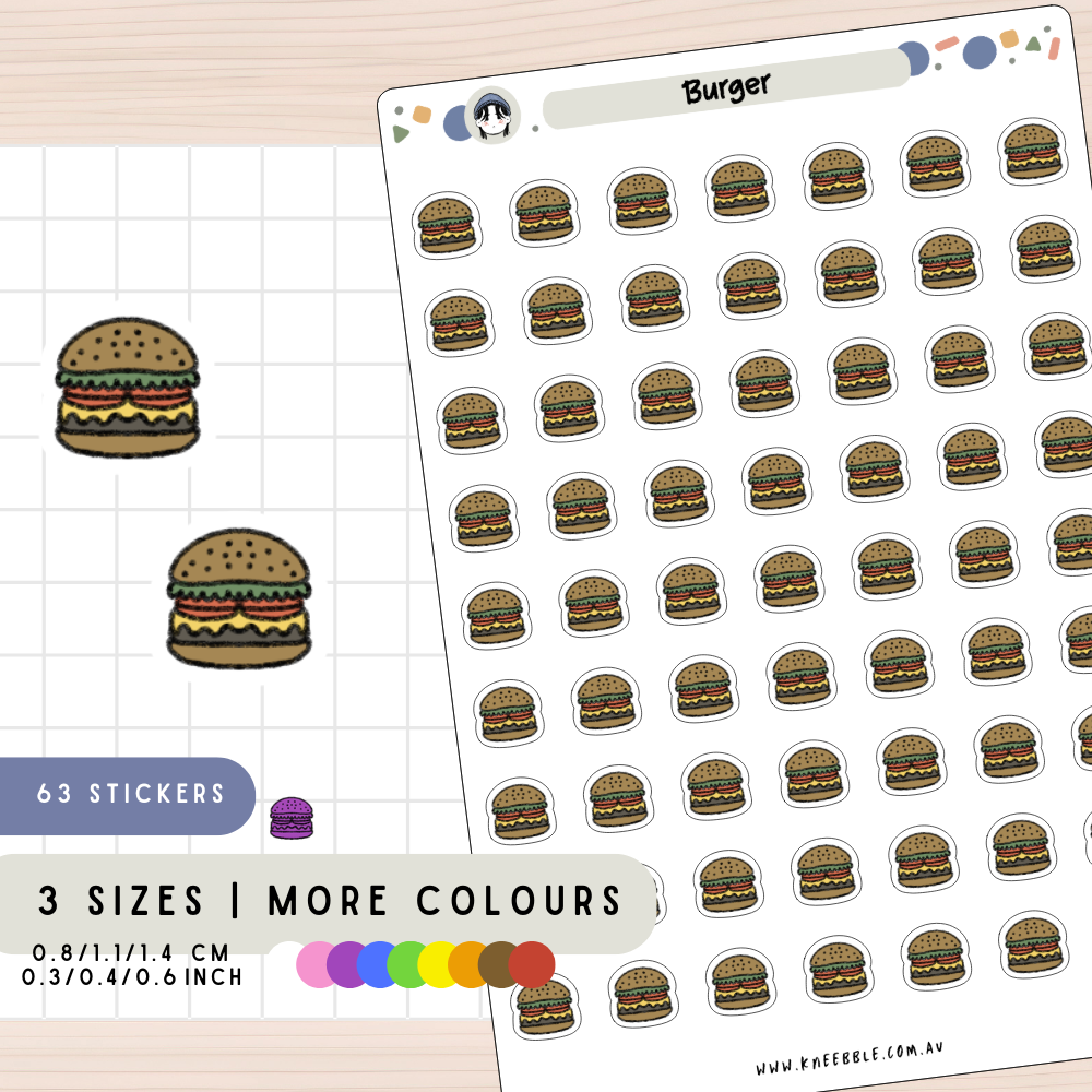 Burger Meal Fast Food Planner Stickers