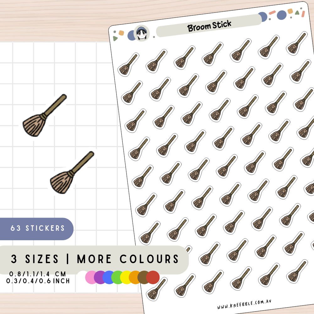 Witch Broom Stick Planner Stickers